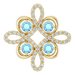14K Yellow Natural Aquamarine & 1/6 CTW Natural Diamond Clover Pendant